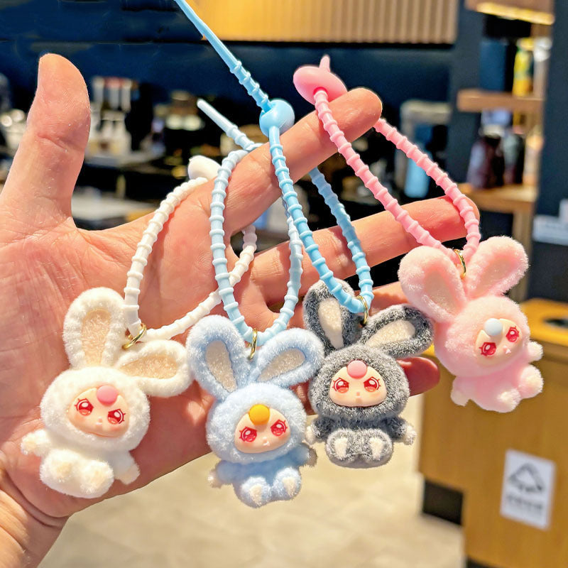 Wholesale Cute flocking doll desktop car decorative ornaments keychain